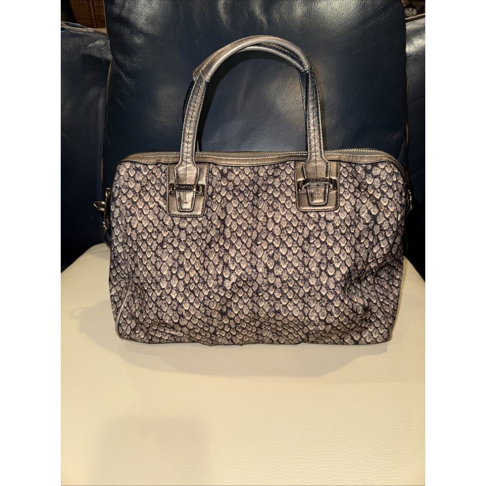 Coach Taylor Python Satchel Shoulder Handbag Gunm… - image 4